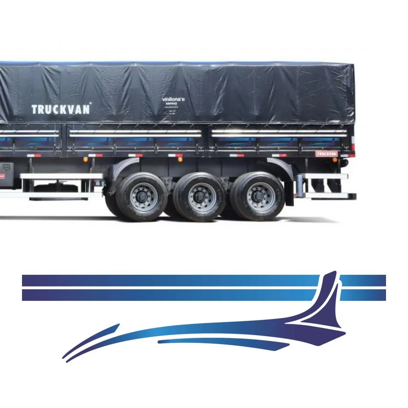 Faixa Adesiva Carreta Scania 2007 Evolução 4 Eixos 33pcs