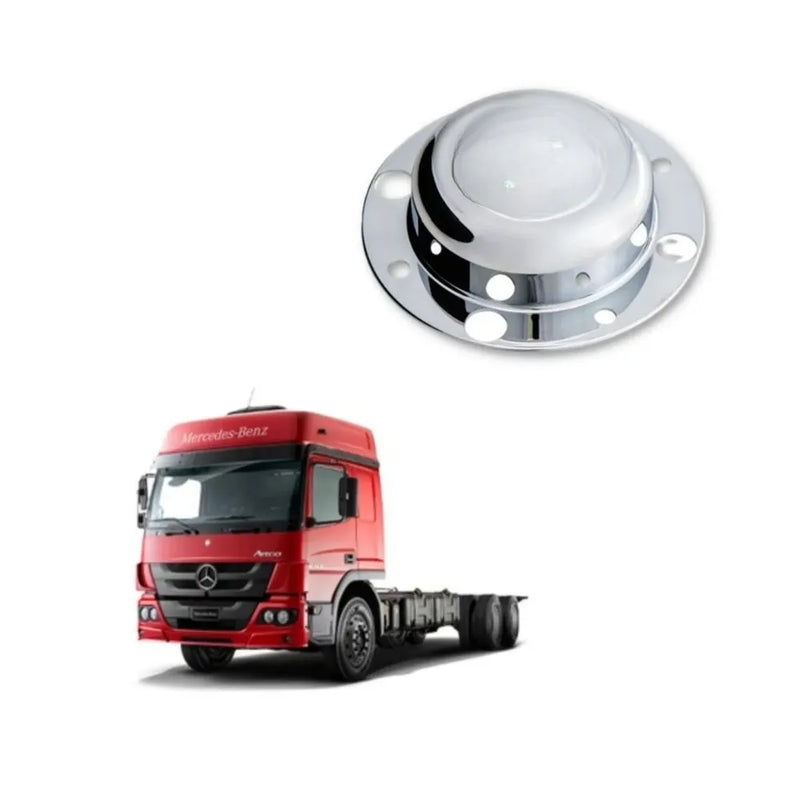 Tampa Cubo Dianteiro Mercedes Atego Actros Cromada ABS