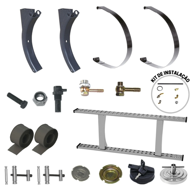 Kit Tanque Combustível Redondo 660mm Caminhão Completo