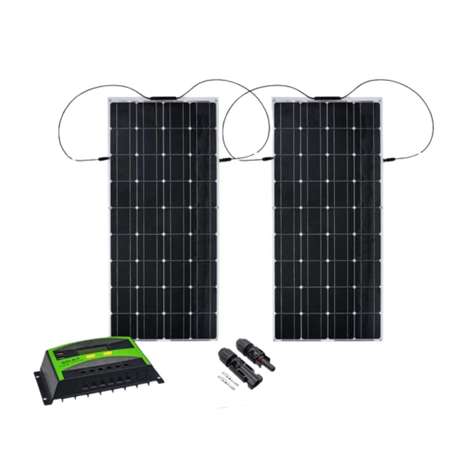 Kit Painel Solar 140W Flexível Caminhão Carreta 12V/24V