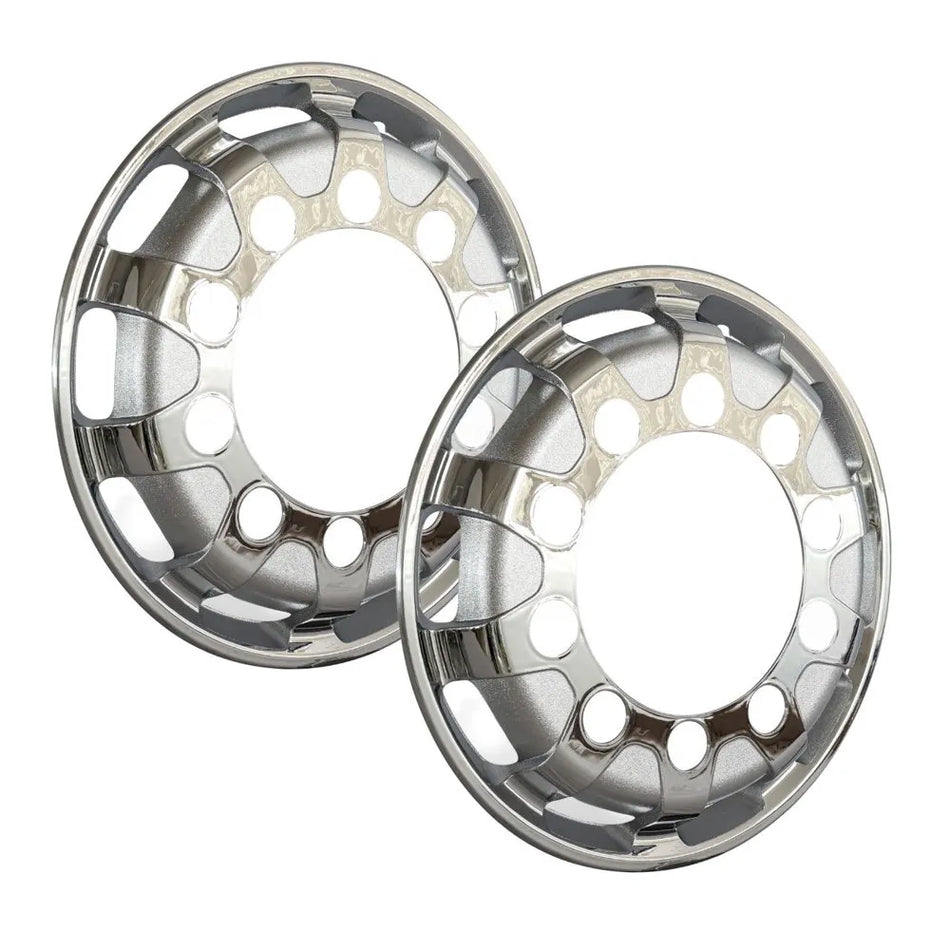 Calota Dianteira Race Truck Cromada Aro 22,5 - Par
