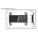 Letreiro LED 6 Linhas Climatizar Caminhão Ônibus 90cm
