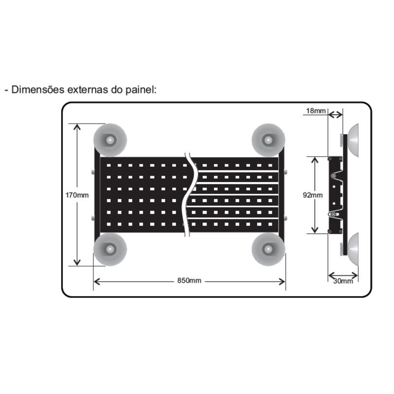 Letreiro LED 6 Linhas Climatizar Caminhão Ônibus 90cm