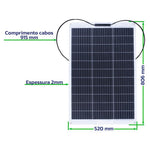 Kit Painel Solar 140W Flexível Caminhão Carreta 12V/24V