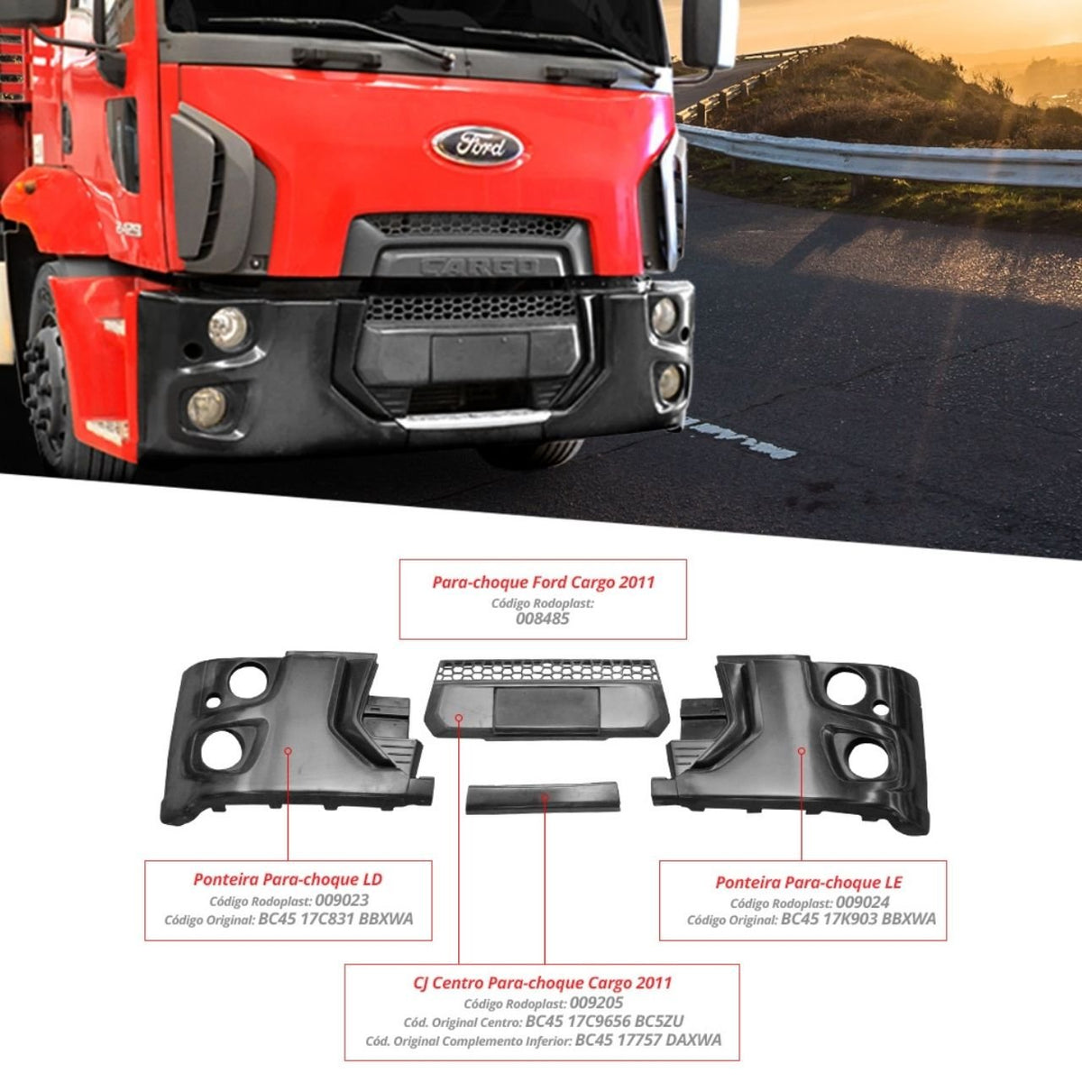 Para-choque Ford Cargo 2011 em diante - Plástico