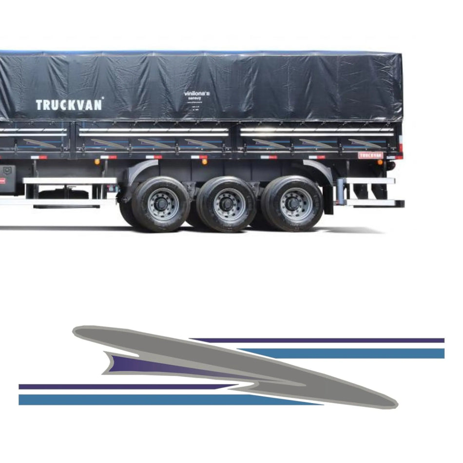 Faixa Adesiva Carreta Mercedes 1634/2002 Azul 27 Peças