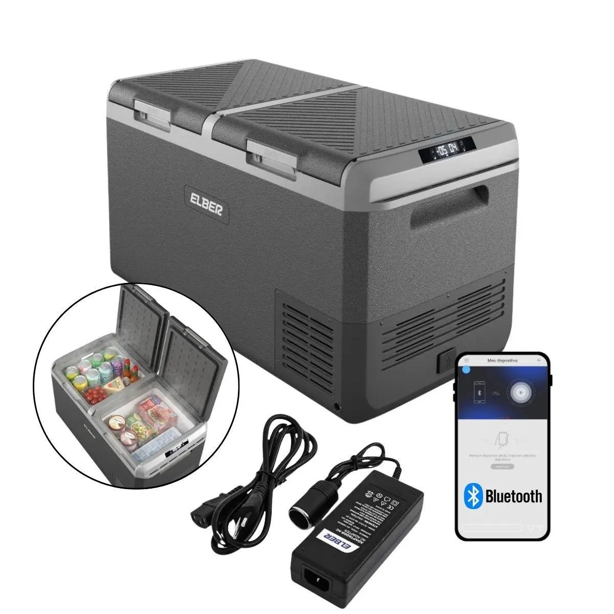 Geladeira Portátil Day2Day 75 Litros Dual Zone Dark 12V/24V 110V/220V