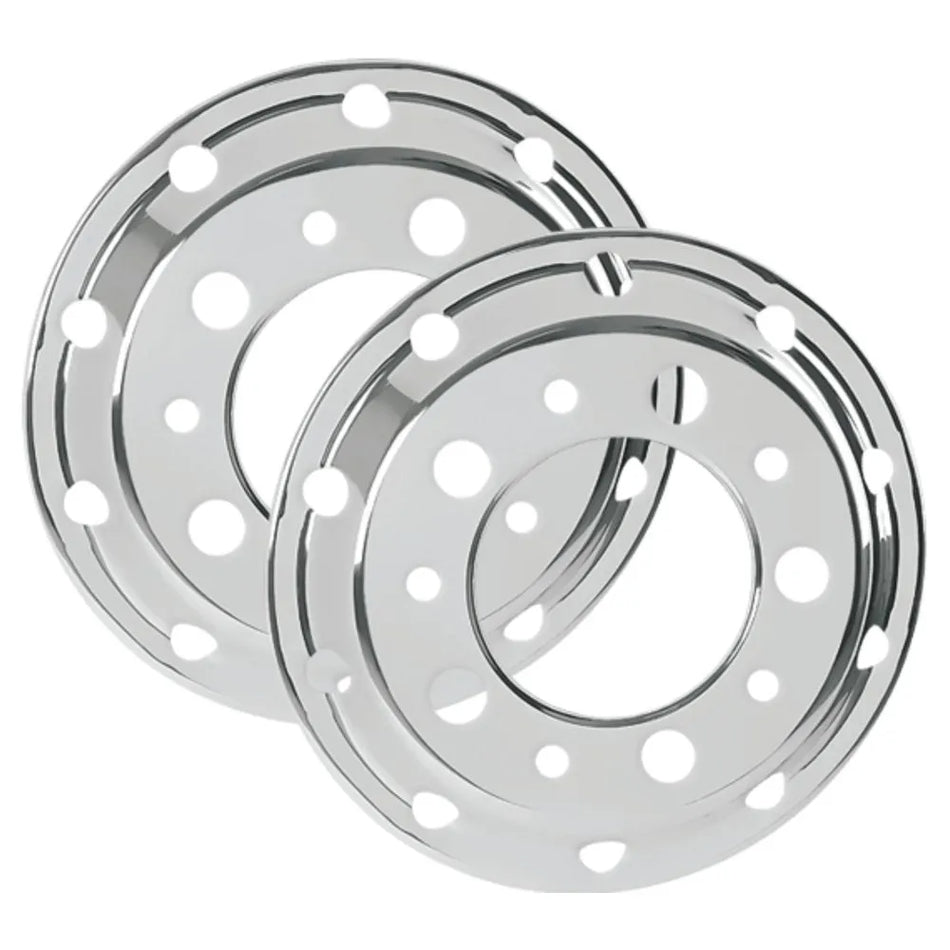 Calota Americana Dianteira Silver Aro 22,5 Inox - Par