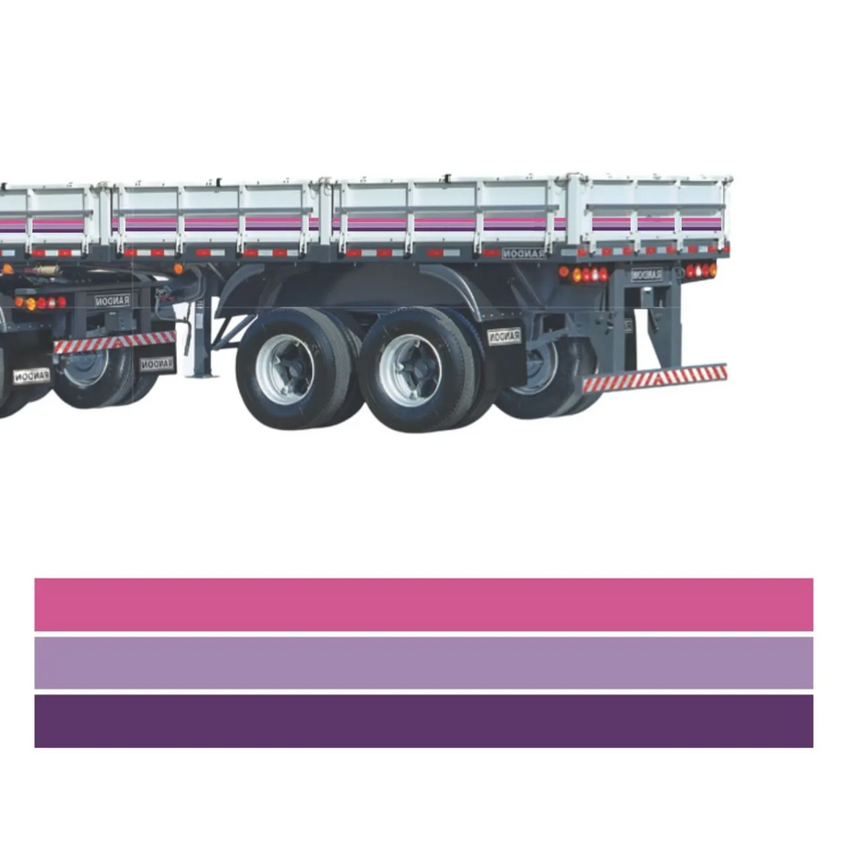 Faixa Adesiva Carreta 4 Eixos Scania 113 - 33 Peças