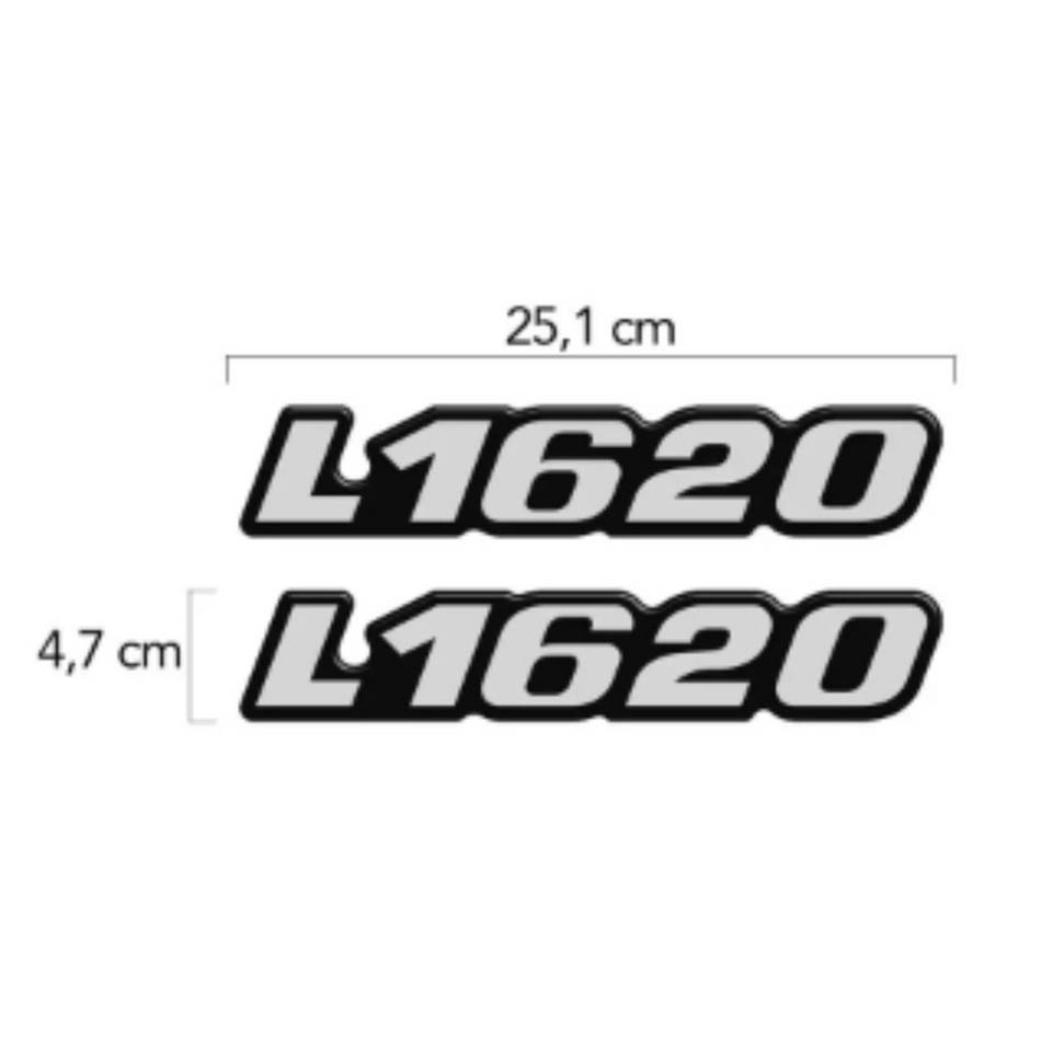 Par Emblema Mercedes-Benz L1620 Resinado BL Fibras