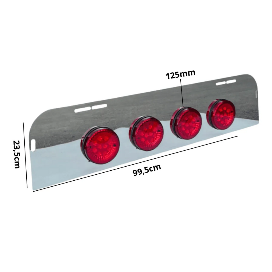 Acabamento Túnel Traseiro Volvo FH New + 4 LED 125mm