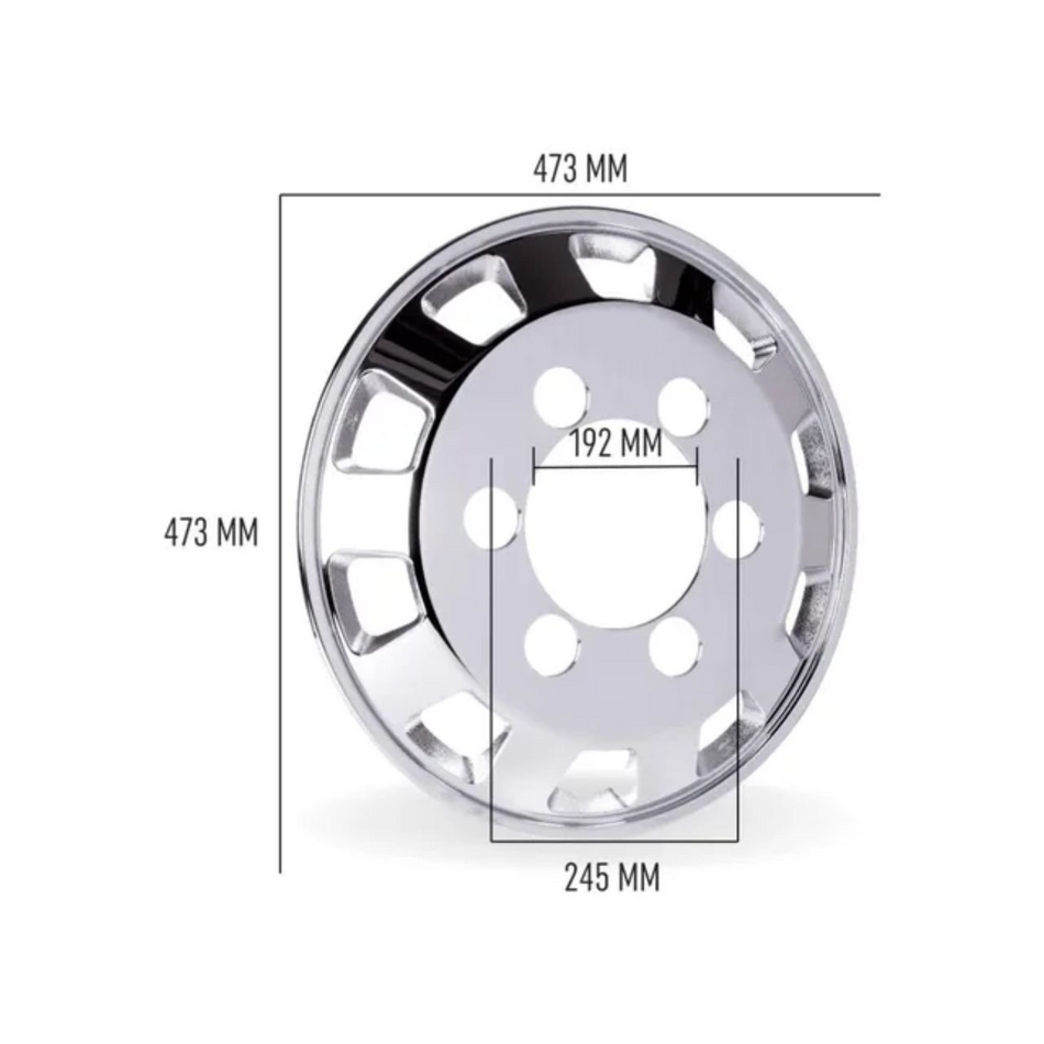 Calota Roda Dianteira Speed Truck Aro 17,5 Cubo Maior 2un