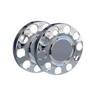 Par Calota de Roda Dianteira Euro Truck aro 20 / 22,5 mm - 10 Furos