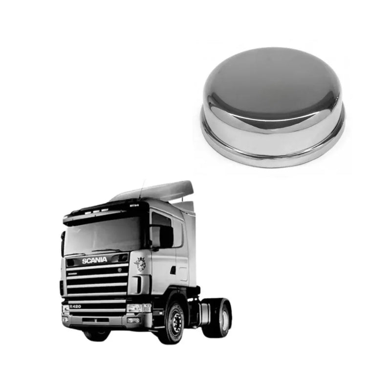 Tampa Cubo Dianteiro Grifo Scania Série 4 Cromada ABS