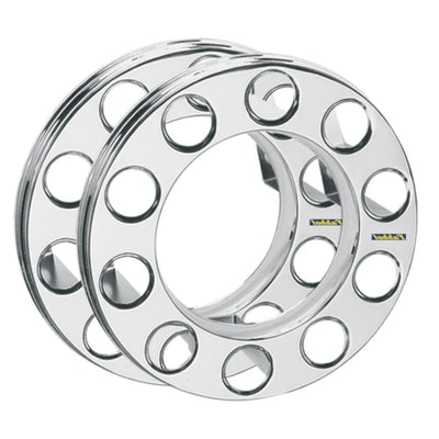 Calota Protetor de Roda Cromada Dianteira 10 Furos 3 Suportes - Par