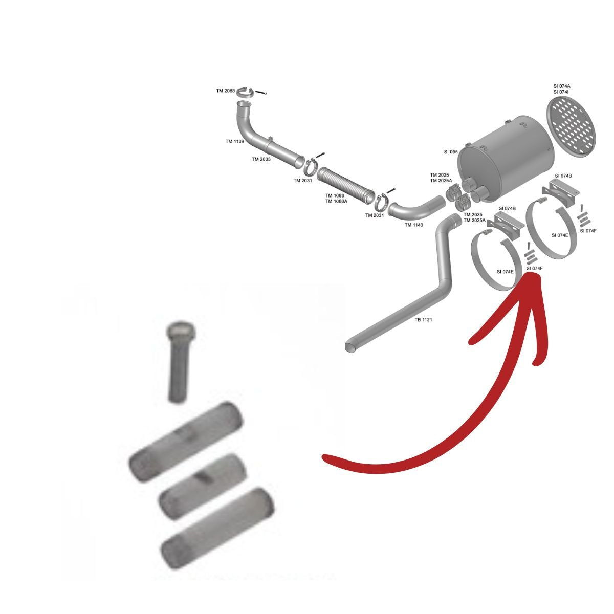Kit de Fixação da Cinta do Silenciador - Volkswagen Constellation 19.320E a 25.370