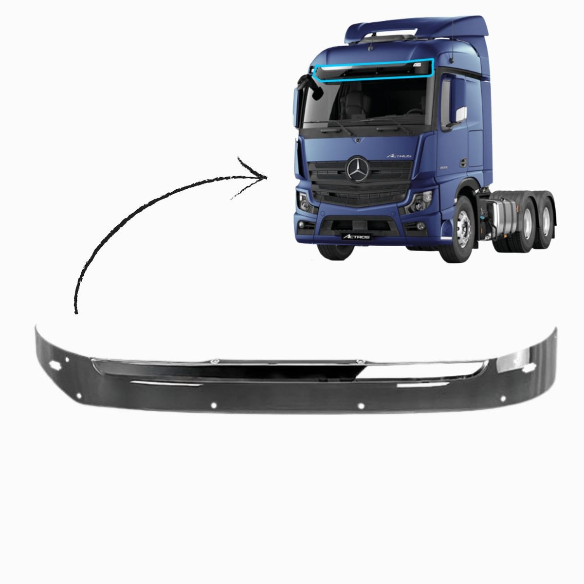 Lâmina Tapa Sol Mercedes-Benz New Actros (Com Friso)