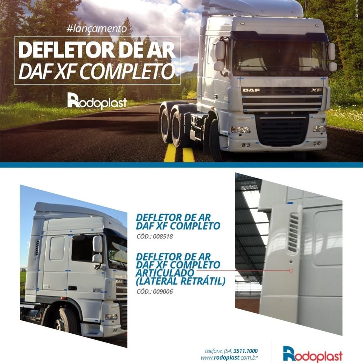 Defletor De Ar DAF XF Completo - Rodoplast