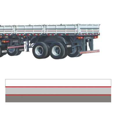 Faixa Adesivo para Carreta do Scania 113 - Prata/Vermelho