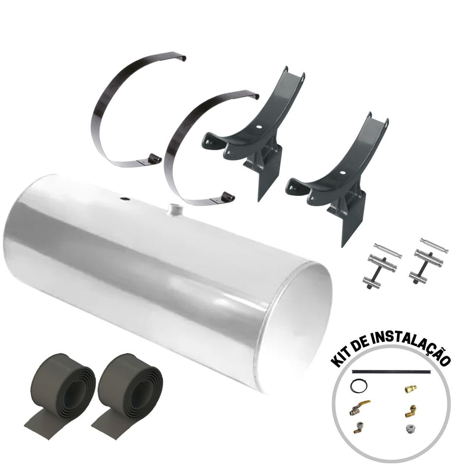 Kit Tanque Combustível Redondo 660mm Fixação Atrás Cabine