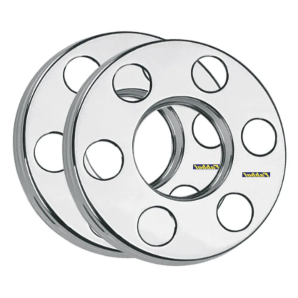 Calota Protetor Roda 6 Furos Traseira Inox Cromado Par